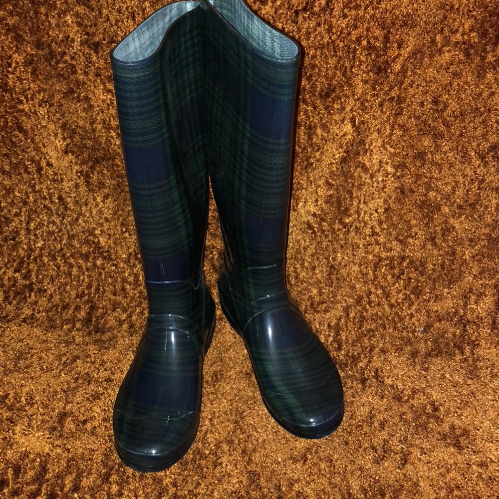 Plaid Ladies Rain Boots